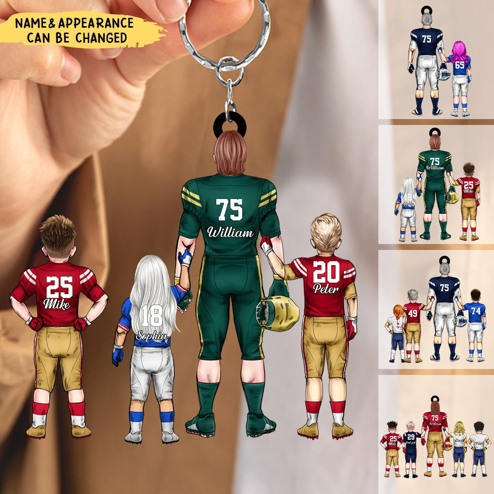 Transparent Keychain - Personalized Dad & Kids - Baseball