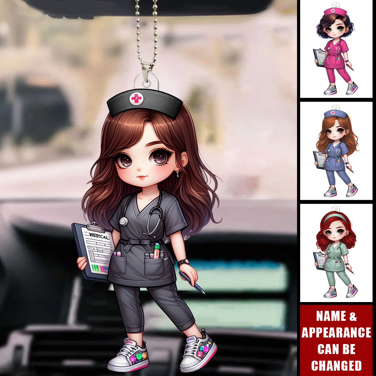 Cute Nurse Girl - Personalized Acrylic Ornament