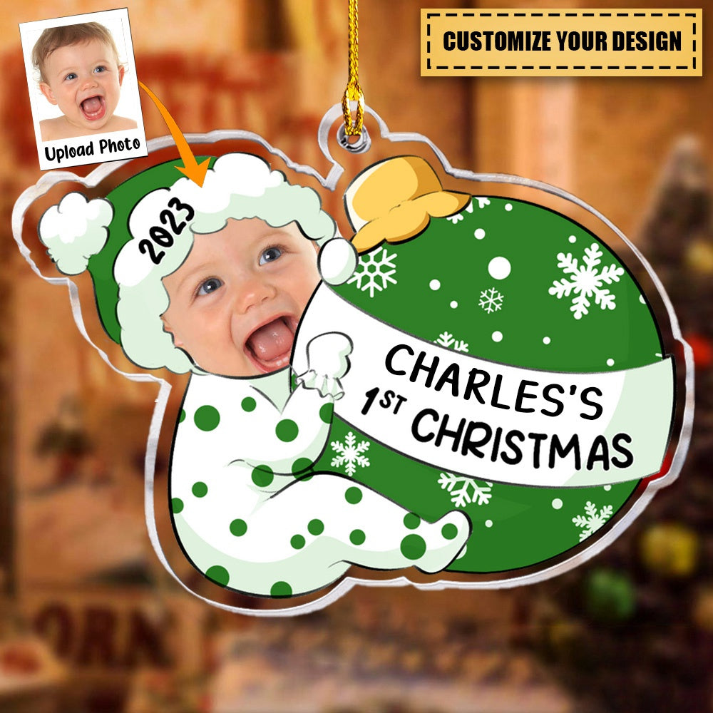 Baby First Christmas - Personalized Photo Ornament