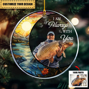 Custom Photo Fishing In Heaven - Personalized Photo Ornament