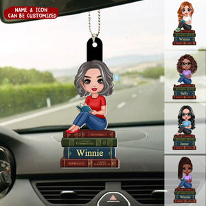 Book Lover Book Worm Girl Personalized Acrylic Ornament