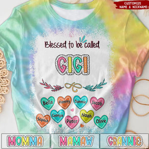 First Mom Now Grandma With Heart Grandkids Personalized 3D T-shirt