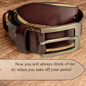 To Husband Boyfriend Valentines Father's Day Gift - Personalized Engraved Leather Belt