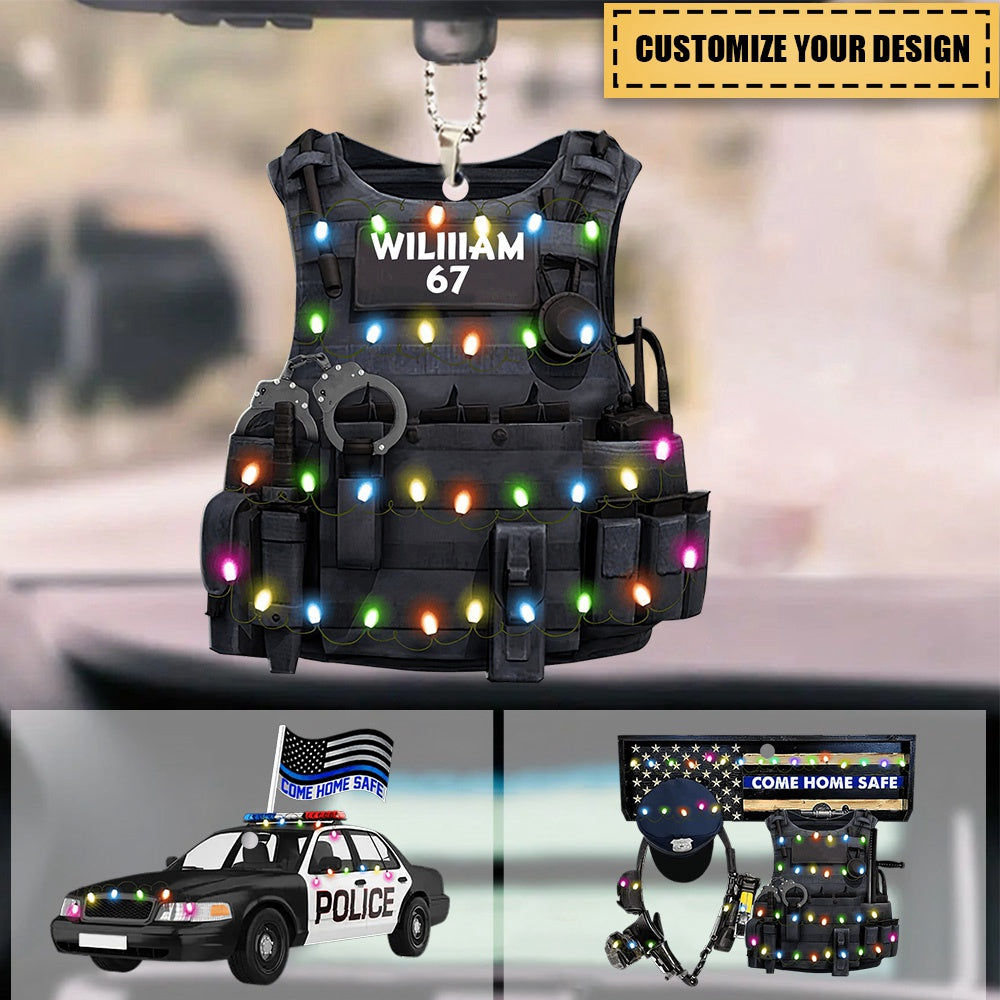 Police Bulletproof Vest, Personalized Car Ornament,  Gift For Police Officers