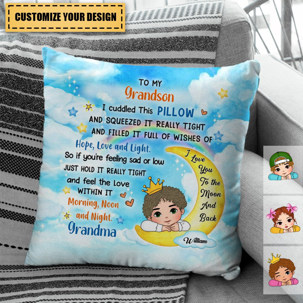 Gift For Granddaughter To My Granddaughter Kid Moon Custom Pillow