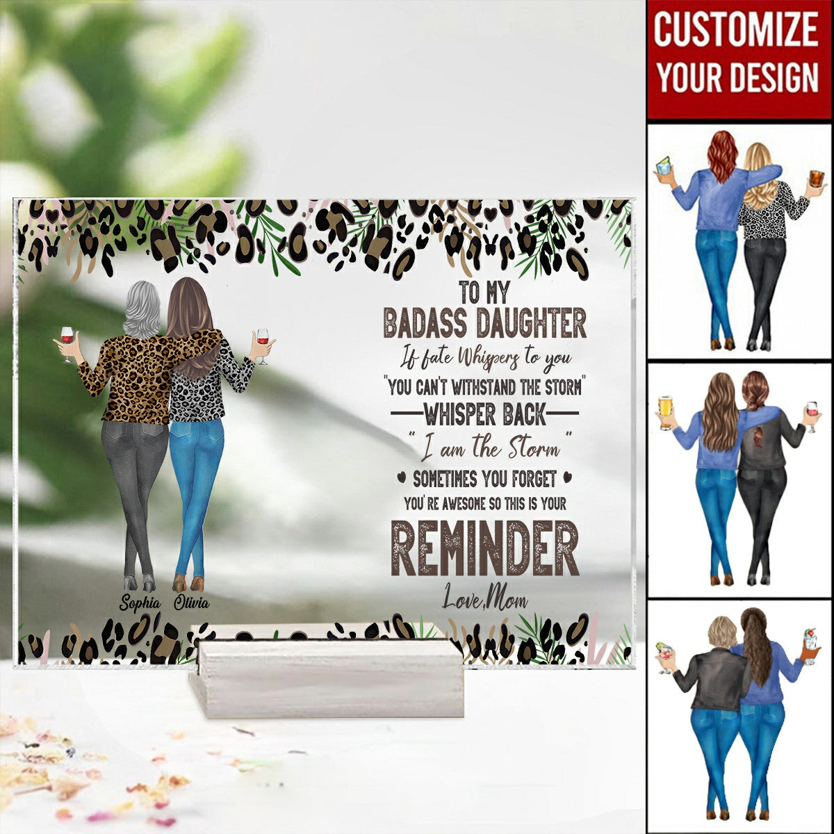 To My Daughter Whisper Back I Am The Storm - Personalized Acrylic Plaque