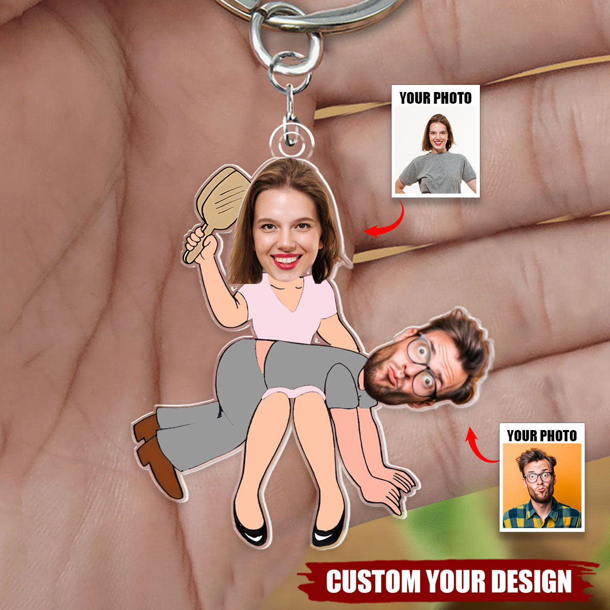 Custom Photo Gifts For Funny Couple Keychain