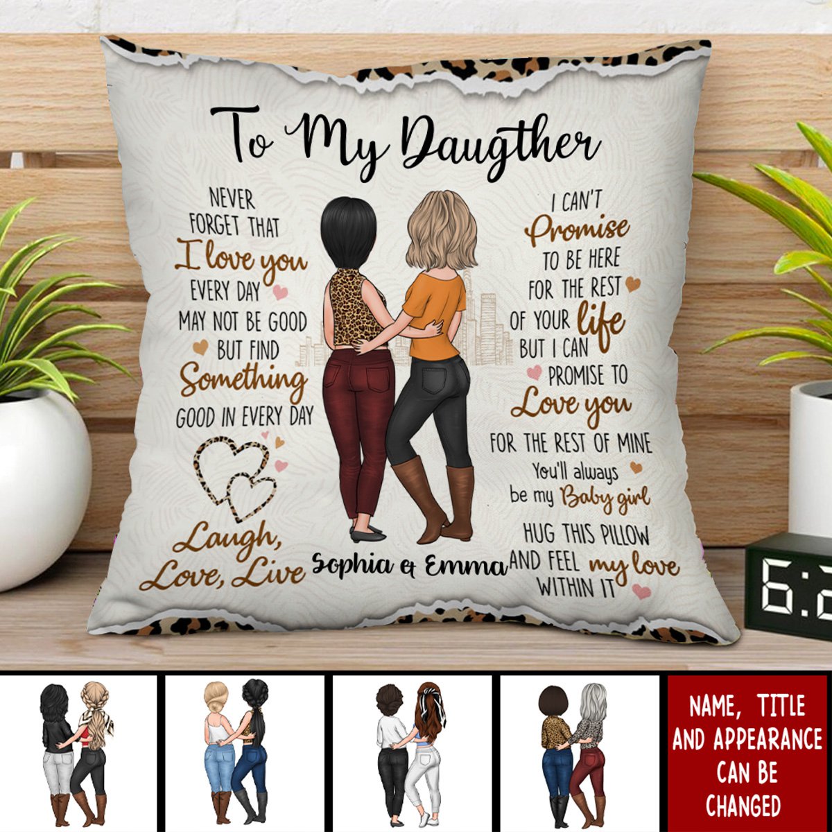 To My Daughter - Gift For Daughter Personalized Pillow