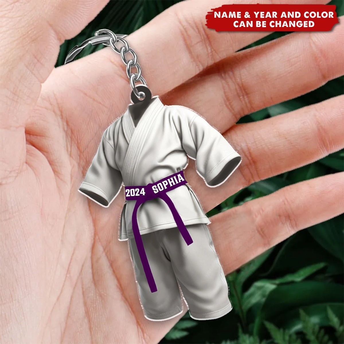 Custom Karate Taekwondo Uniform Acrylic Keychain Gift, Martial Arts Gift, Karate Sports