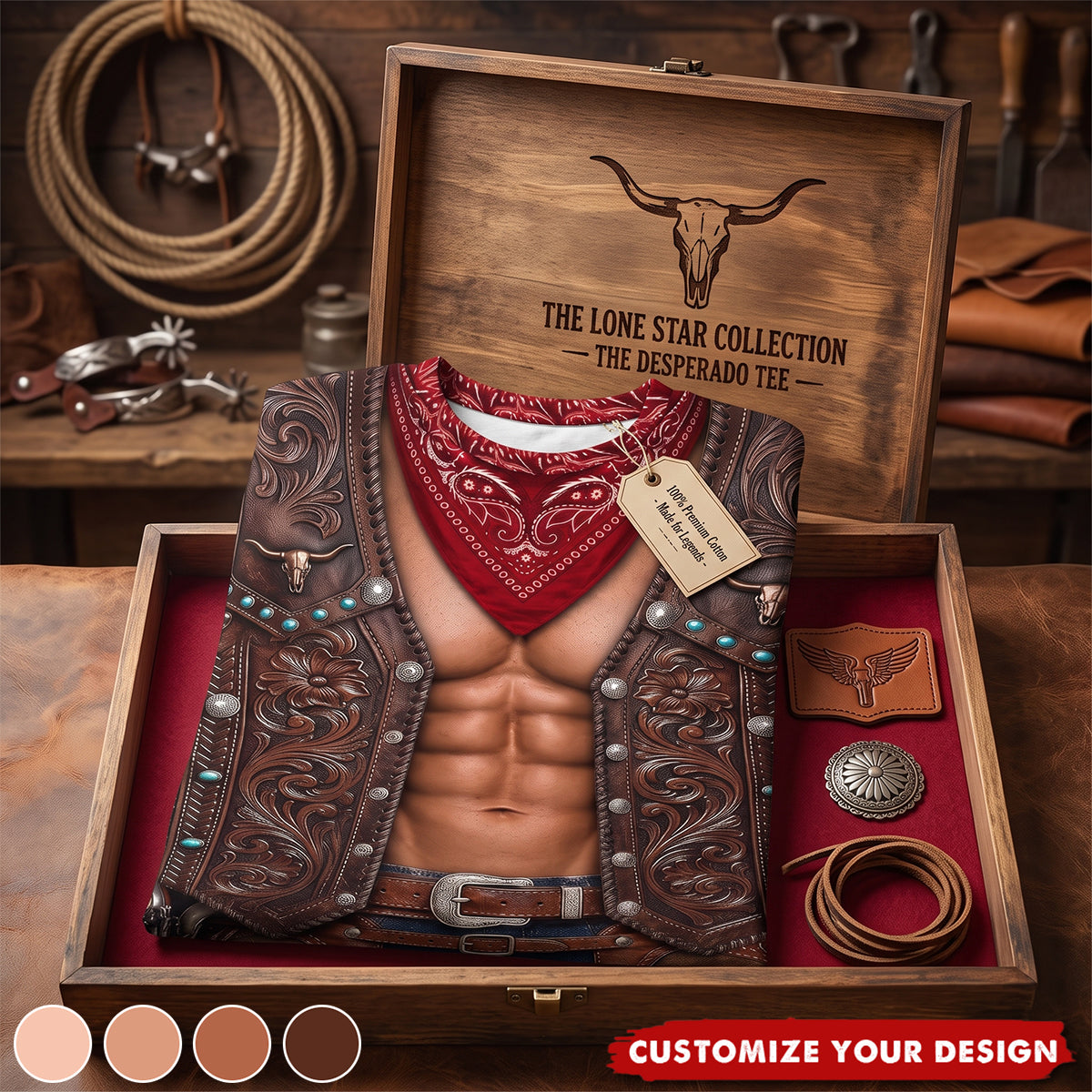 Wild West Cowboy Costume Collection - Personalized All-Over-Print T-Shirt