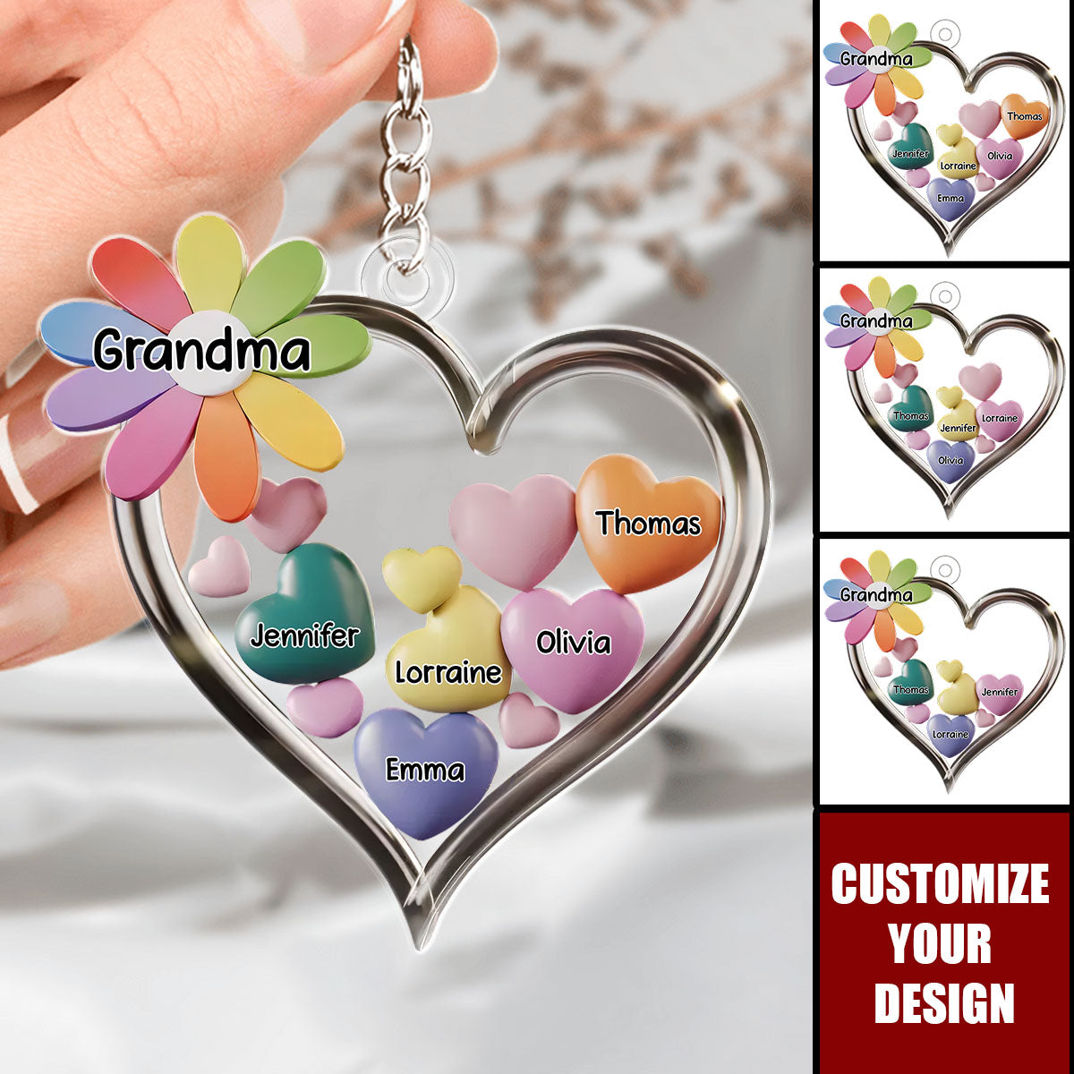 A Grandmother Is A Gift From Above - Personalized Acrylic Keychain, Gift For Mom, Grandma