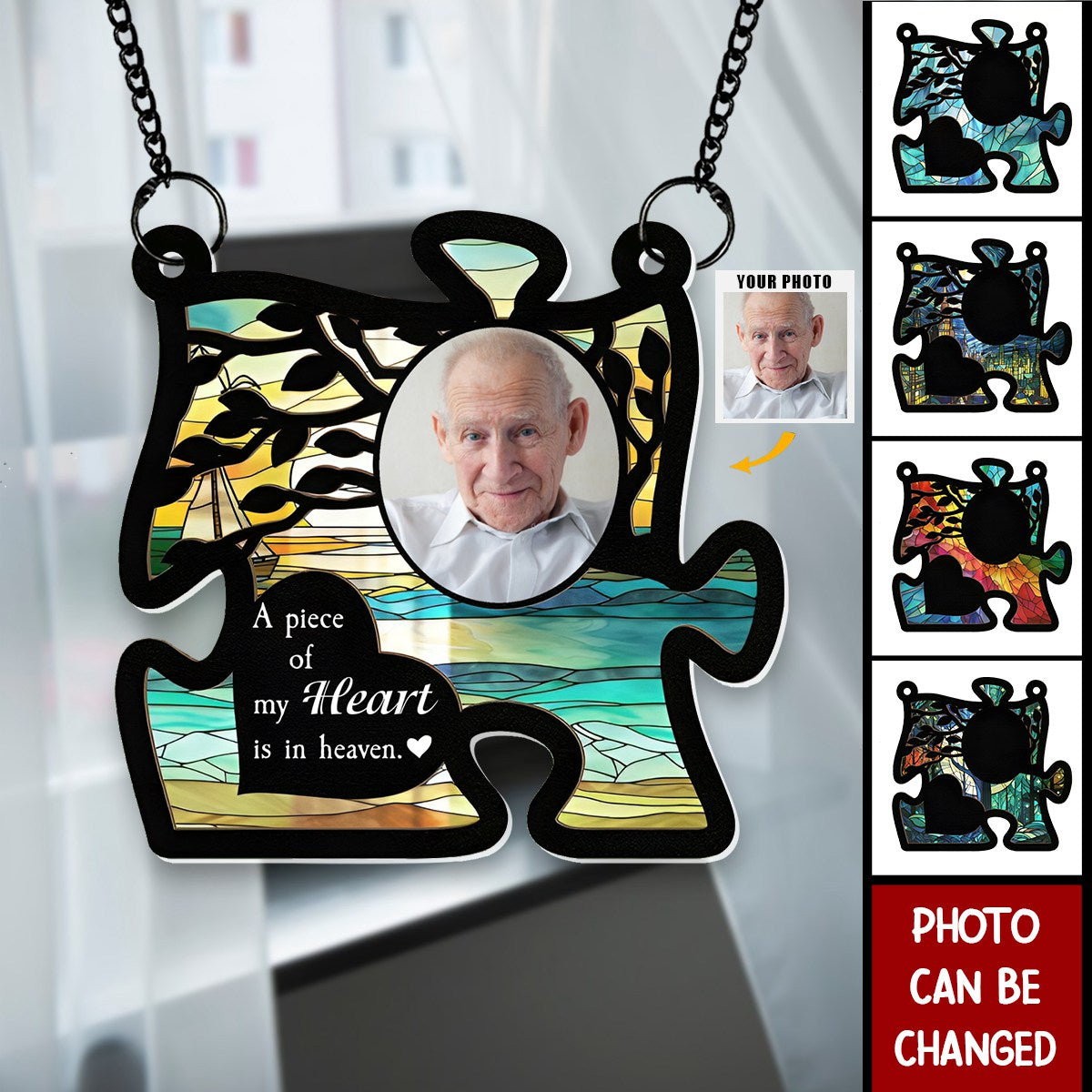 You Will Always Be My Missing Piece - Personalized Photo Window Hanging Suncatcher Ornament
