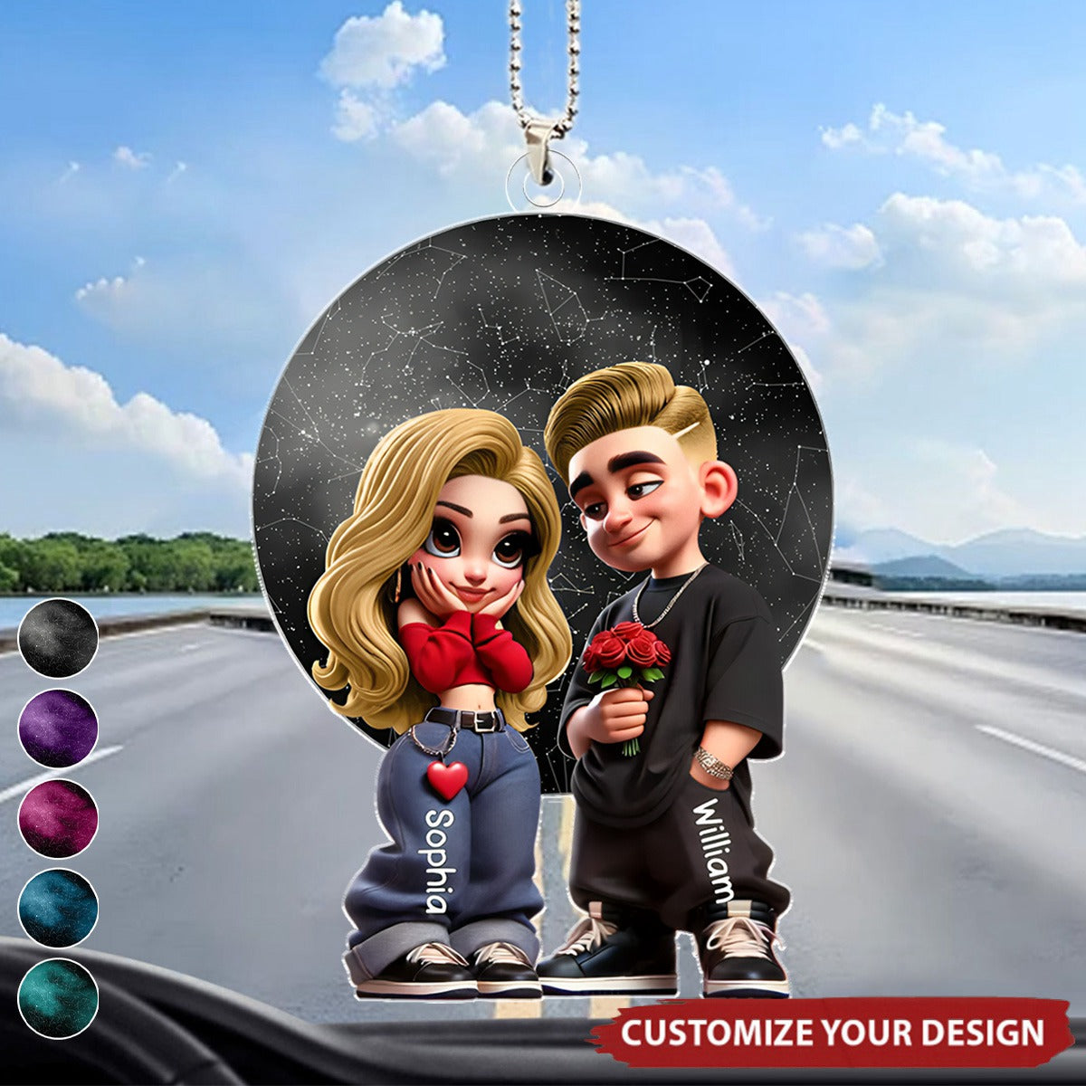 Y2K Couple Personalized Acrylic Ornament - Perfect Gift For Couple