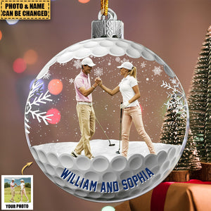 Golf Friends Christmas Globe - Personalized Acrylic Photo Ornament