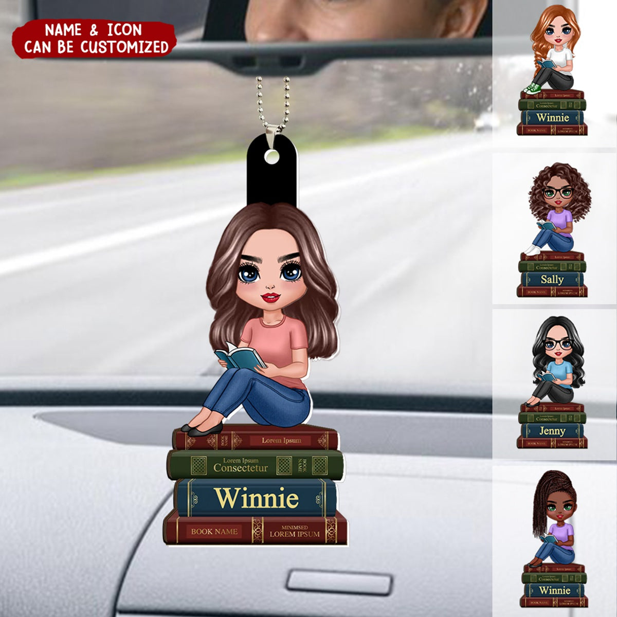 Book Lover Book Worm Girl Personalized Acrylic Ornament