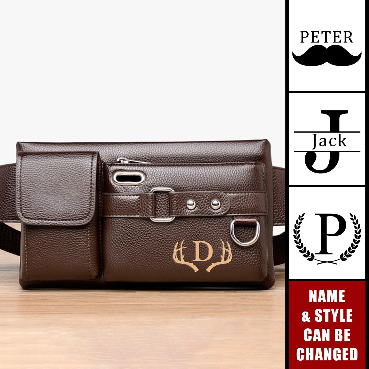 Vintage Monogram - Personalized Travel Waist Crossbody Shoulder Bag