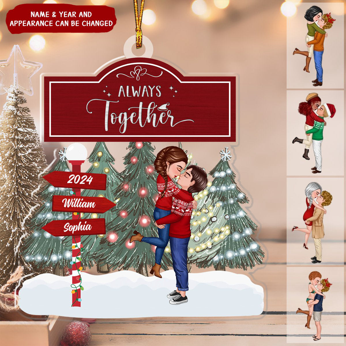 Christmas Tree Ornament - You And Me - Personalized Acrylic Ornament