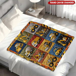 Construction Machines - Personalized Kid Blanket