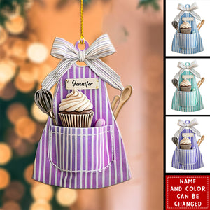Love Baking Life Personalized Name Shaped Ornament