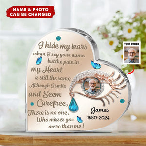 Personalized Memorial Photo Crystal Heart Plaque- Memorial Gift Idea For Mother's Day/Father's Day
