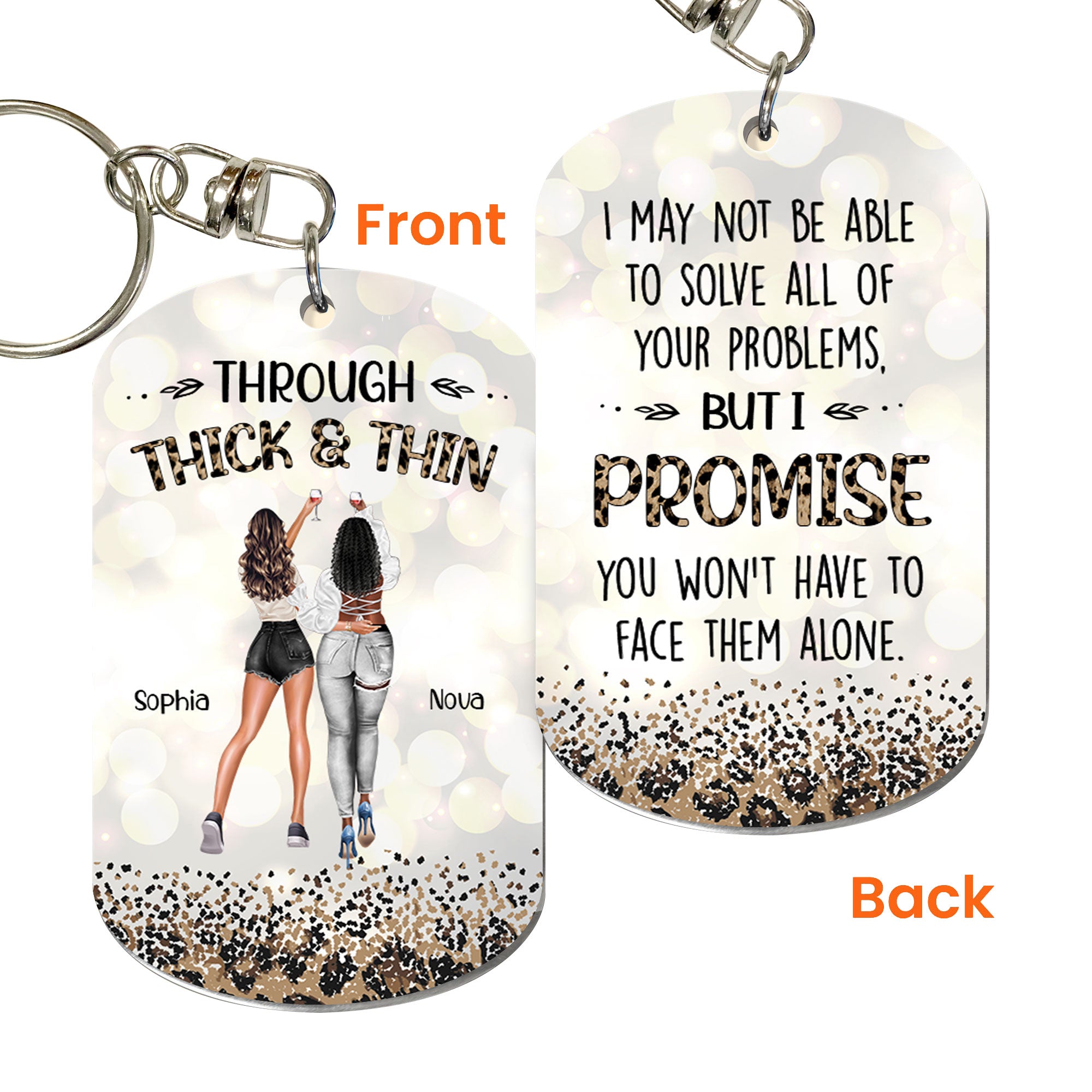 Through Thick & Thin - Personalized Keychain