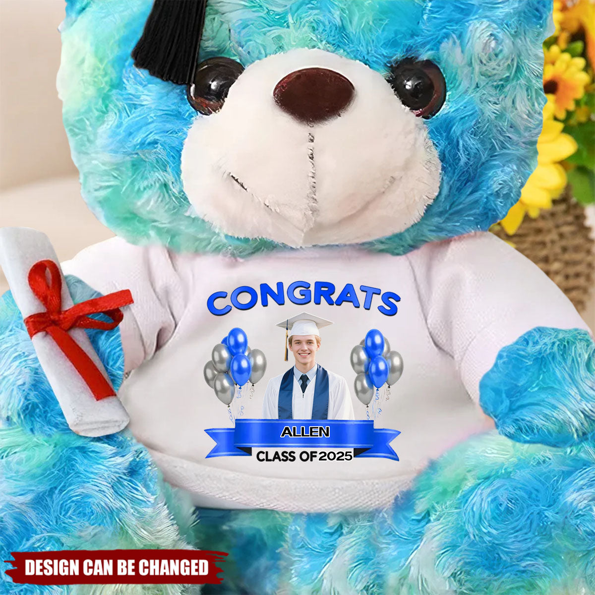 Custom Photo Congrats, Family Personalized Custom Graduation Teddy Bear Plush - Graduation Gift For Brothers, Sisters