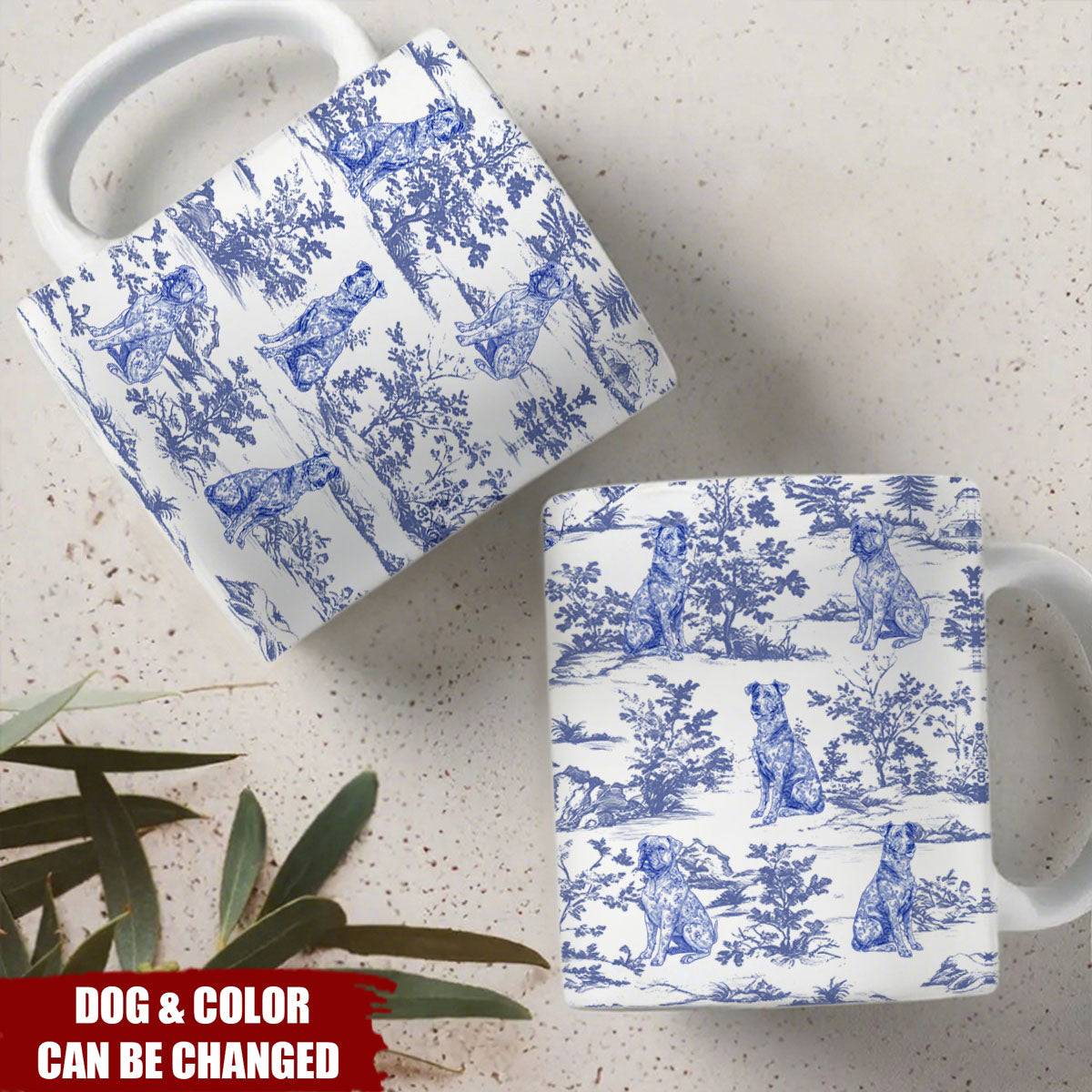 Dog Lover Toile De Jouy French Style - Personalized Mug