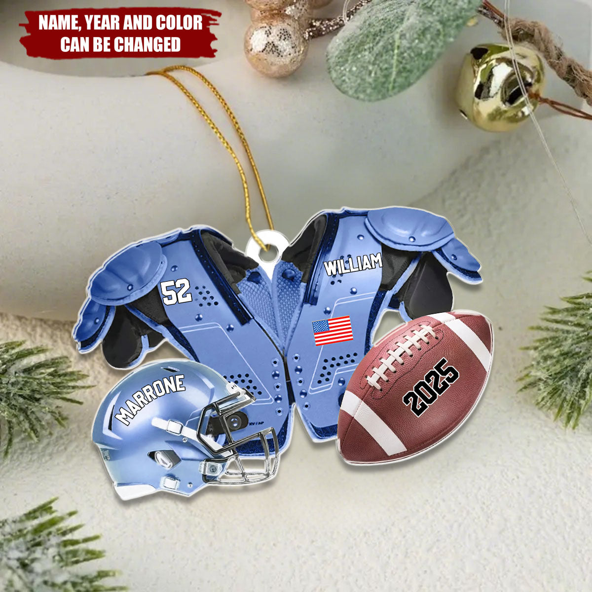 American Football - Personalized Christmas Acrylic Ornament, Gift For Football Lovers