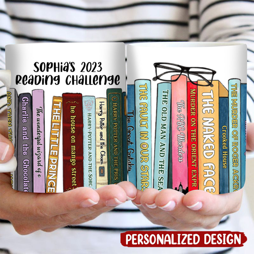 Book Lover Reading Challenge, Personalized Coffee Mug, Gift For Bookworms