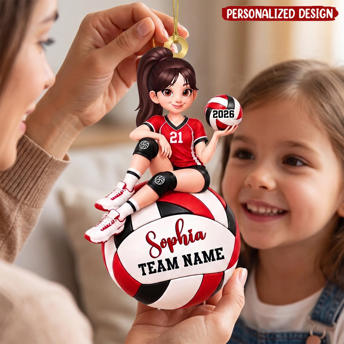 Proud Volleyball Player Slay Girl - Personalized Acrylic Ornament - Christmas Gift