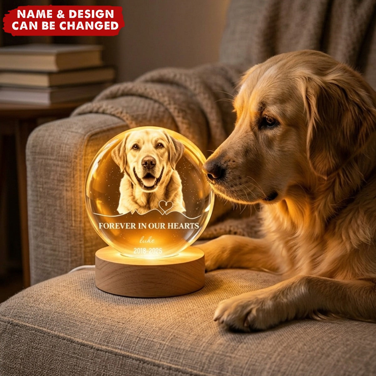 I'm Always With You Memorial Remembrance Gift - Personalized Ball Night Light