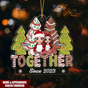 Christmas Tree Cakes Couple Sitting Together Personalized Ornament