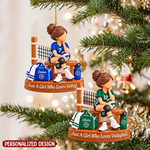 Personalized Volleyball Girl Ornament, Custom Name Keepsake