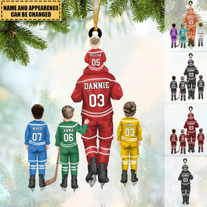 Dad And Kids Together Skate - Personalized Ornament- Appropriate gift for Christmas