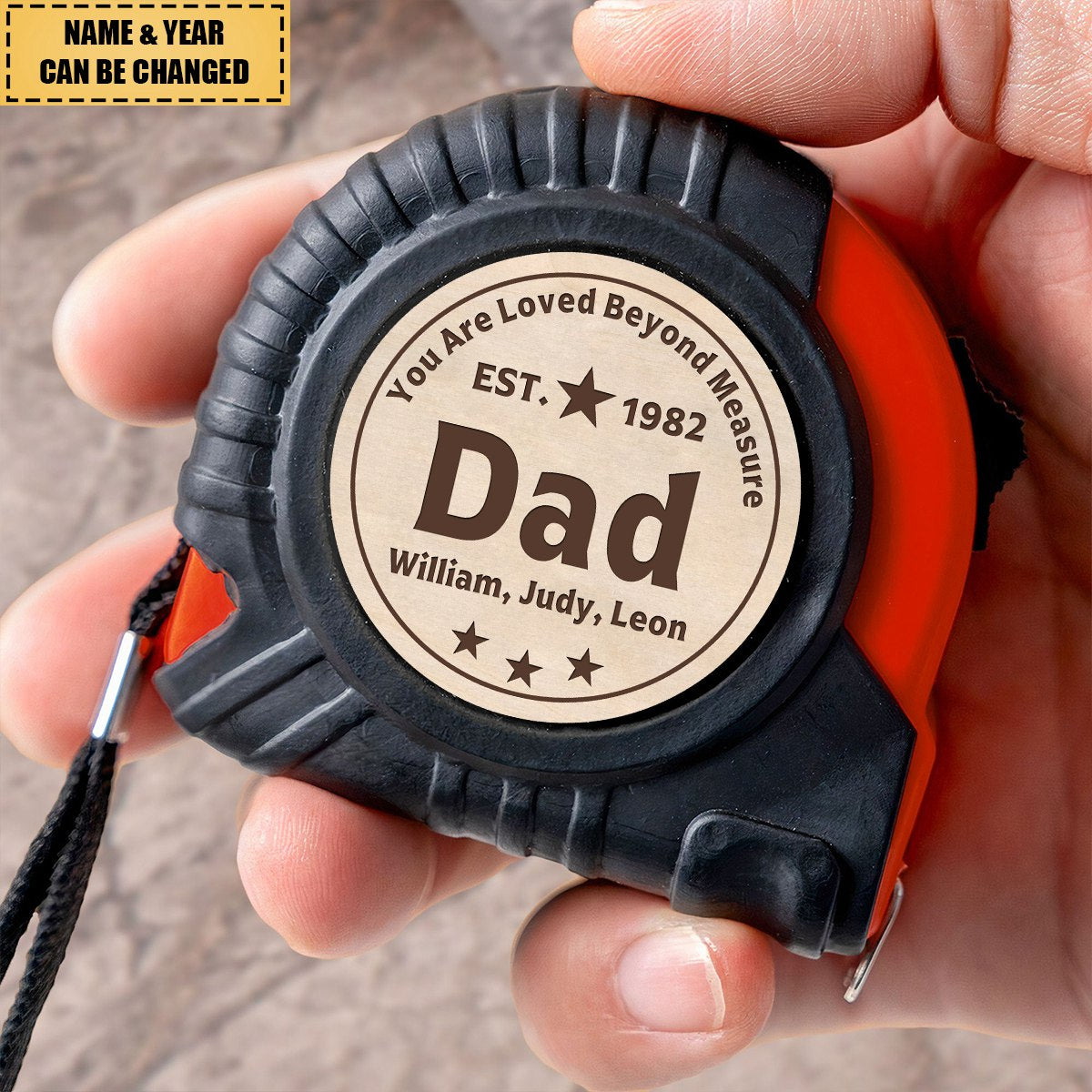 You're Loved Beyond Measure - Family Personalized Custom Tape Measure - Father's Day, Birthday Gift For Dad, Grandpa