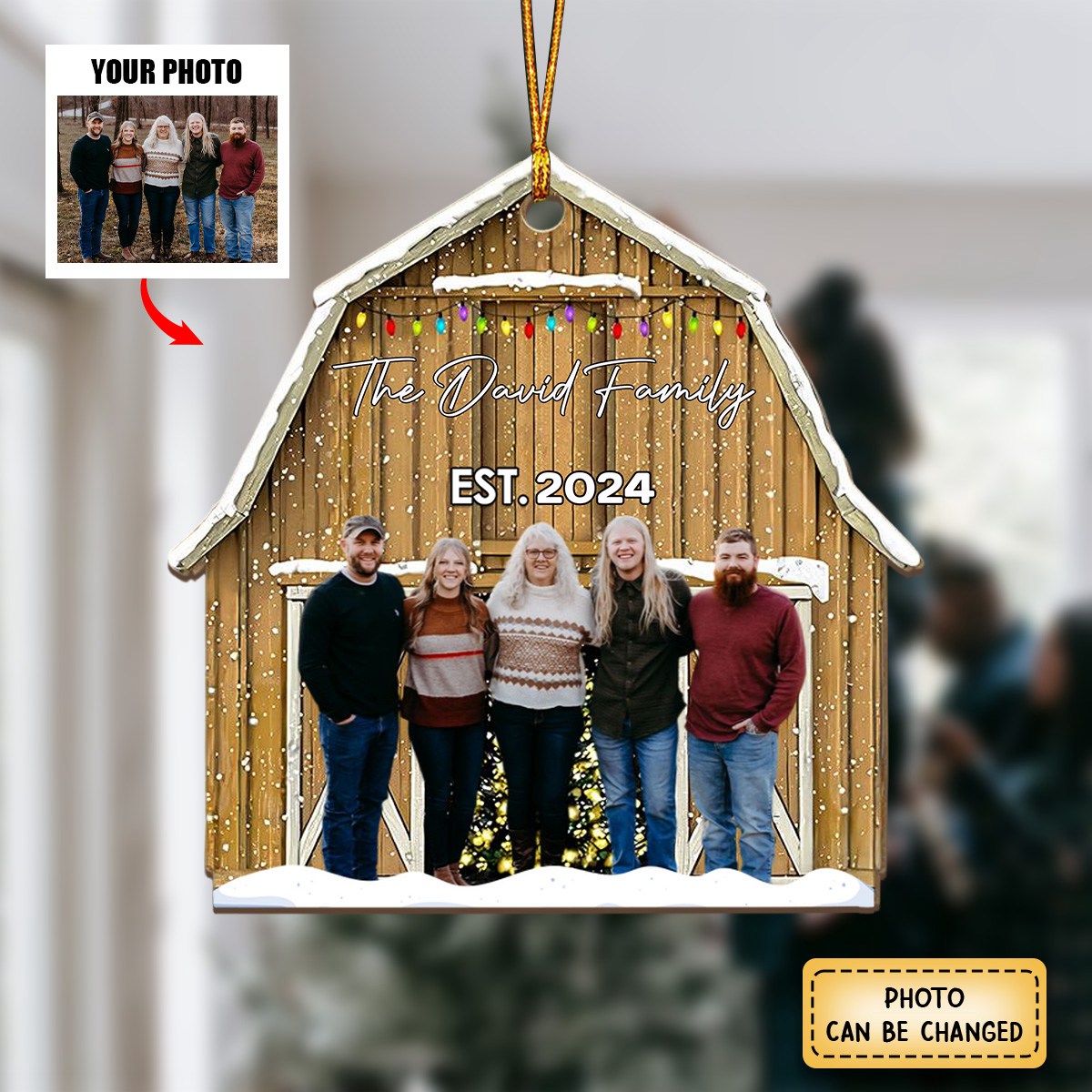 Christmas In The Barn - Personalized Custom Wood Ornament