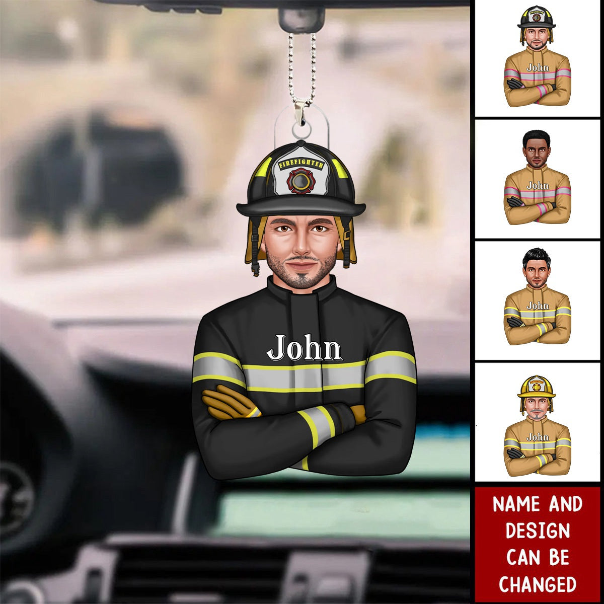 Proud Firefighter Personalized Acrylic Car Ornament