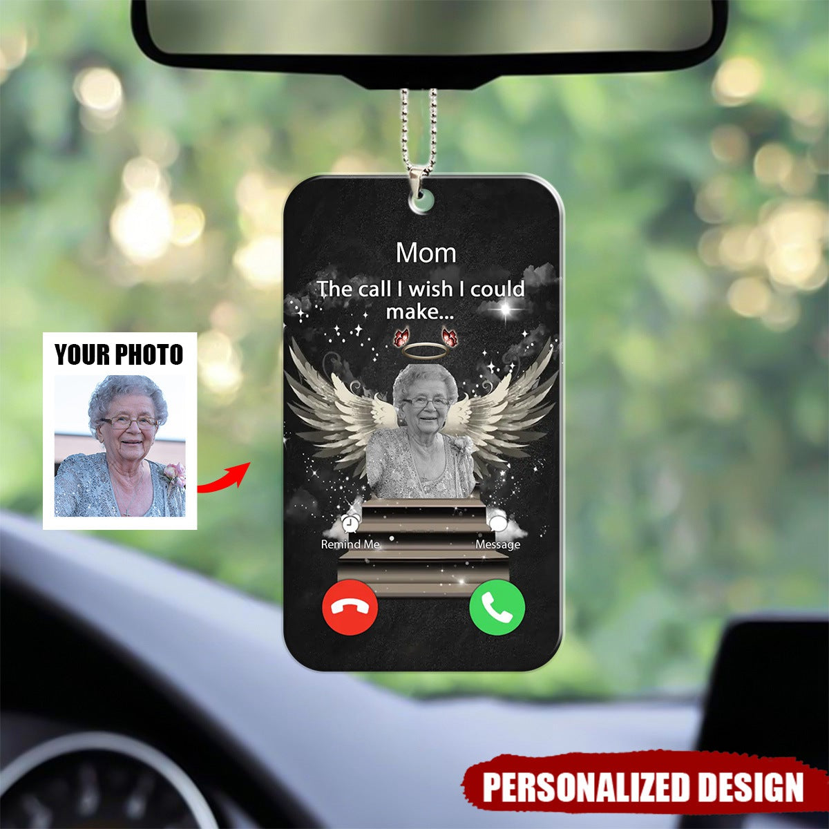 Personalized Memorial Acrylic Ornament - Upload Photo - Memorial Gift For Family Member - The Call I Wish I Could Make