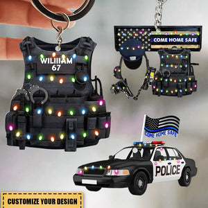 Police Bulletproof Vest, Personalized Keychain,  Gift For Police Officers