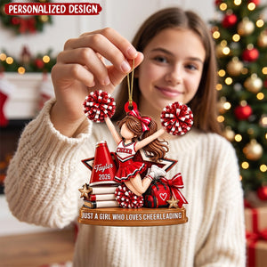 Custom Cheerleader Girl Ornament, Cheerleader Christmas Ornament