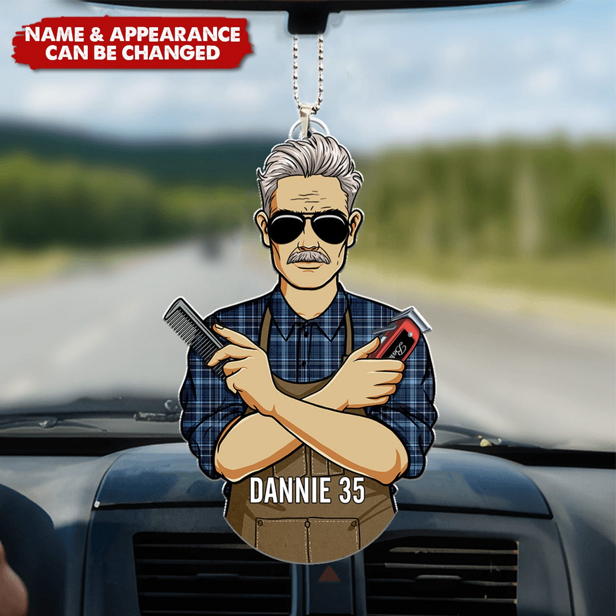 Personalized Gifts For Barber Acrylic Car Ornament