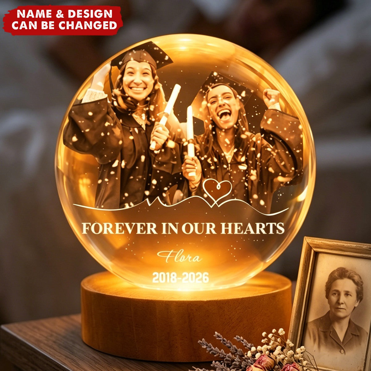 I'm Always With You Memorial Remembrance Gift - Personalized Ball Night Light