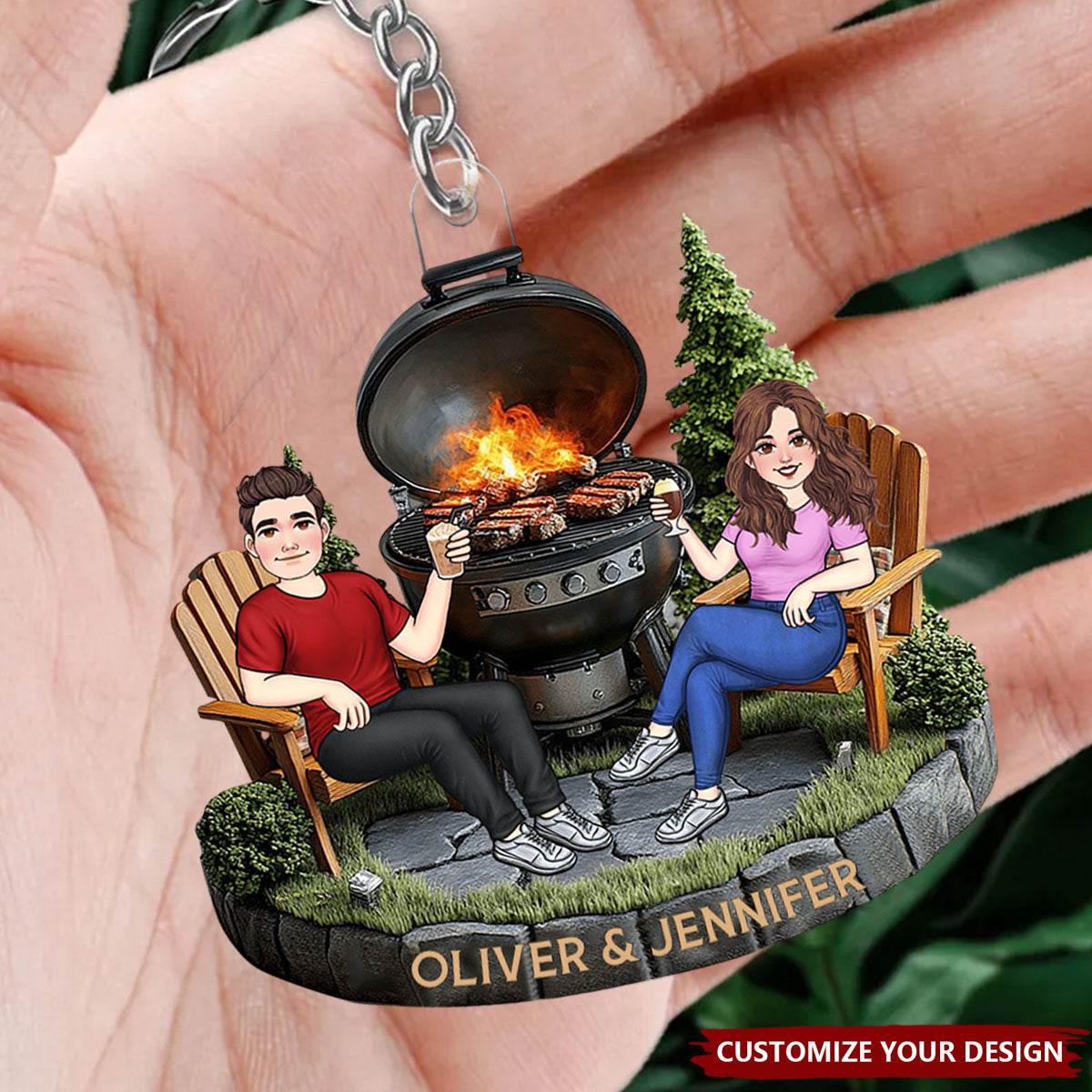 Welcome To Our Patio - Couple Personalized Acrylic Keychain