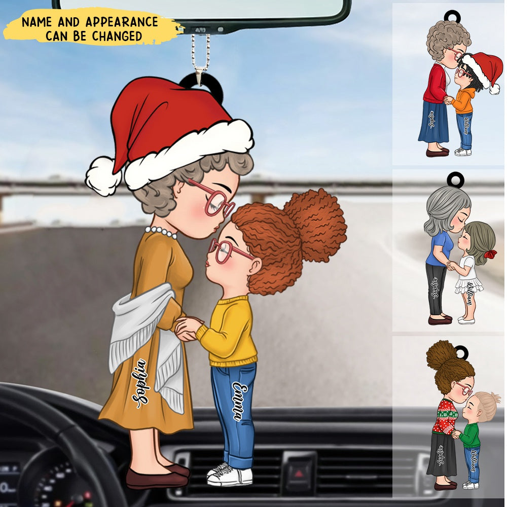 Christmas Gift For Grandma Granddaughter Acrylic Car Ornament