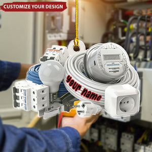 Personalized Electrician Tool Box Christmas Ornament - Gift For Electrician Ornament