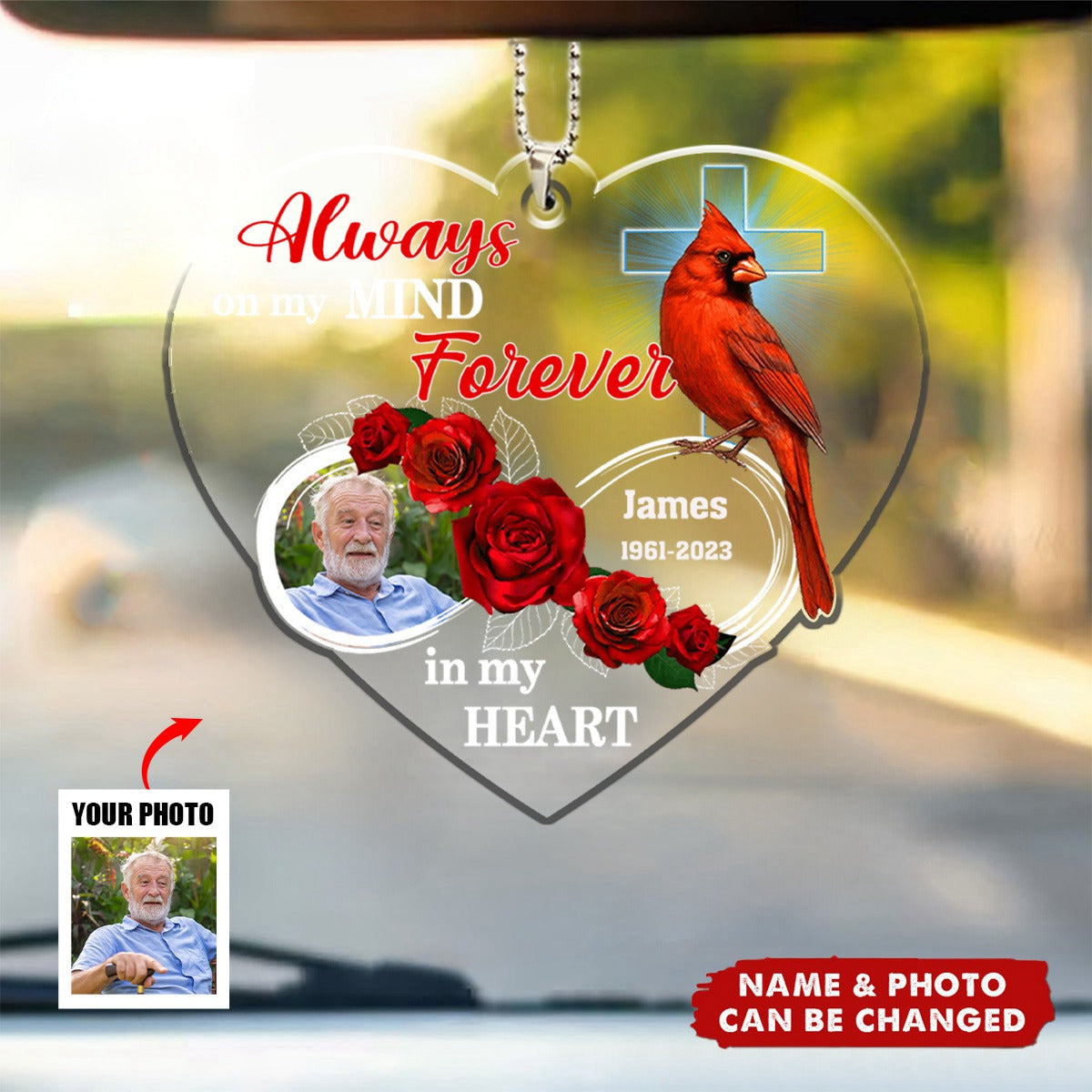 Your Wings Were Ready But My Heart Was Not Upload Photo Personalized Car Ornament