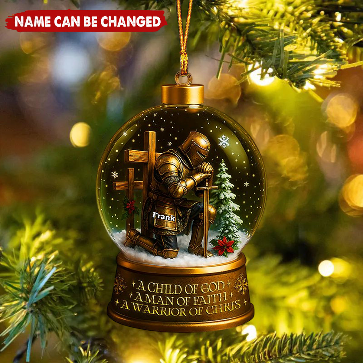 Warrior Ornament - Personalized Gifts For Christian