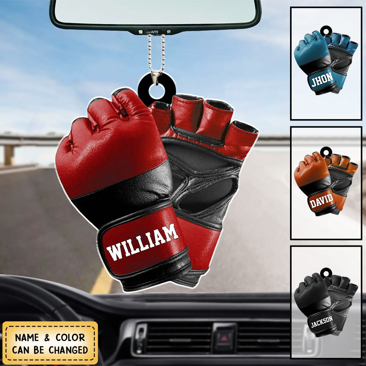 Personalized Mma Glove Acrylic Car Ornament, Gift For Mma Lover