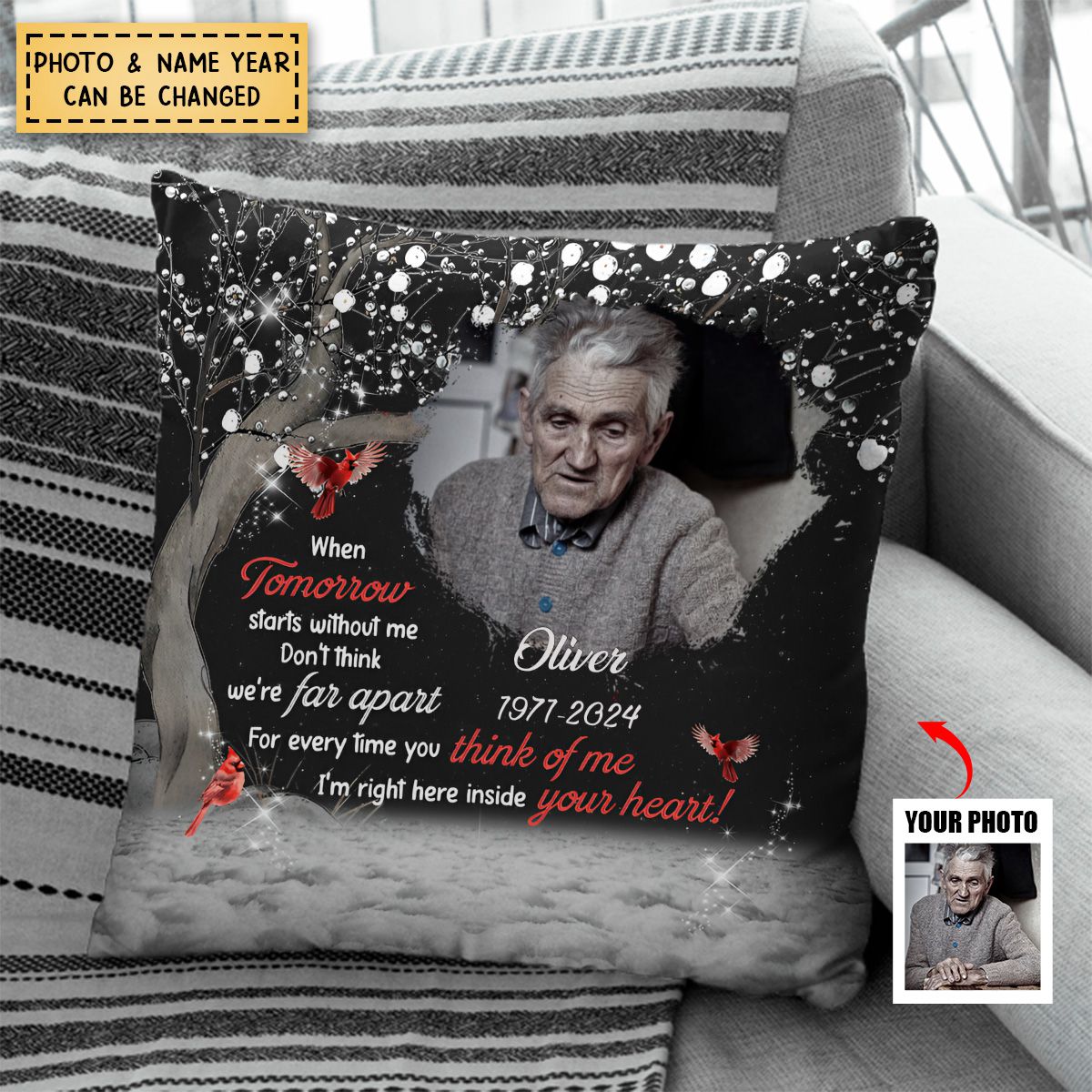 Personalized Dog Memorial When Tommorow Start Without Me Pillow