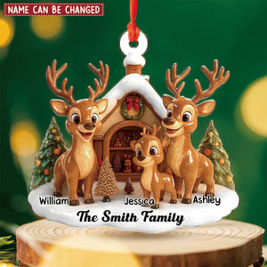 Reindeer Family - Personalized Christmas Acrylic Ornament